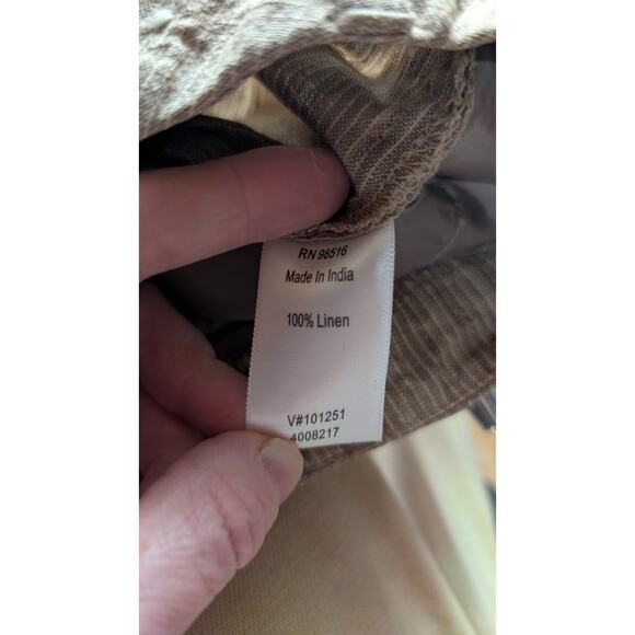Coldwater Creek Womens Natural Fit Striped Linen Bootcut Pants Sz 8P Taupe - Picture 6 of 7